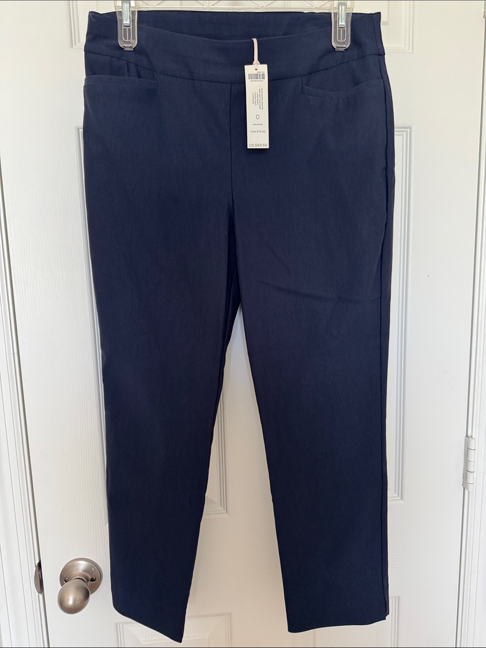 NWT Chico’s So Slimming Brigitte Side Vent Crop Pants Navy Size 0